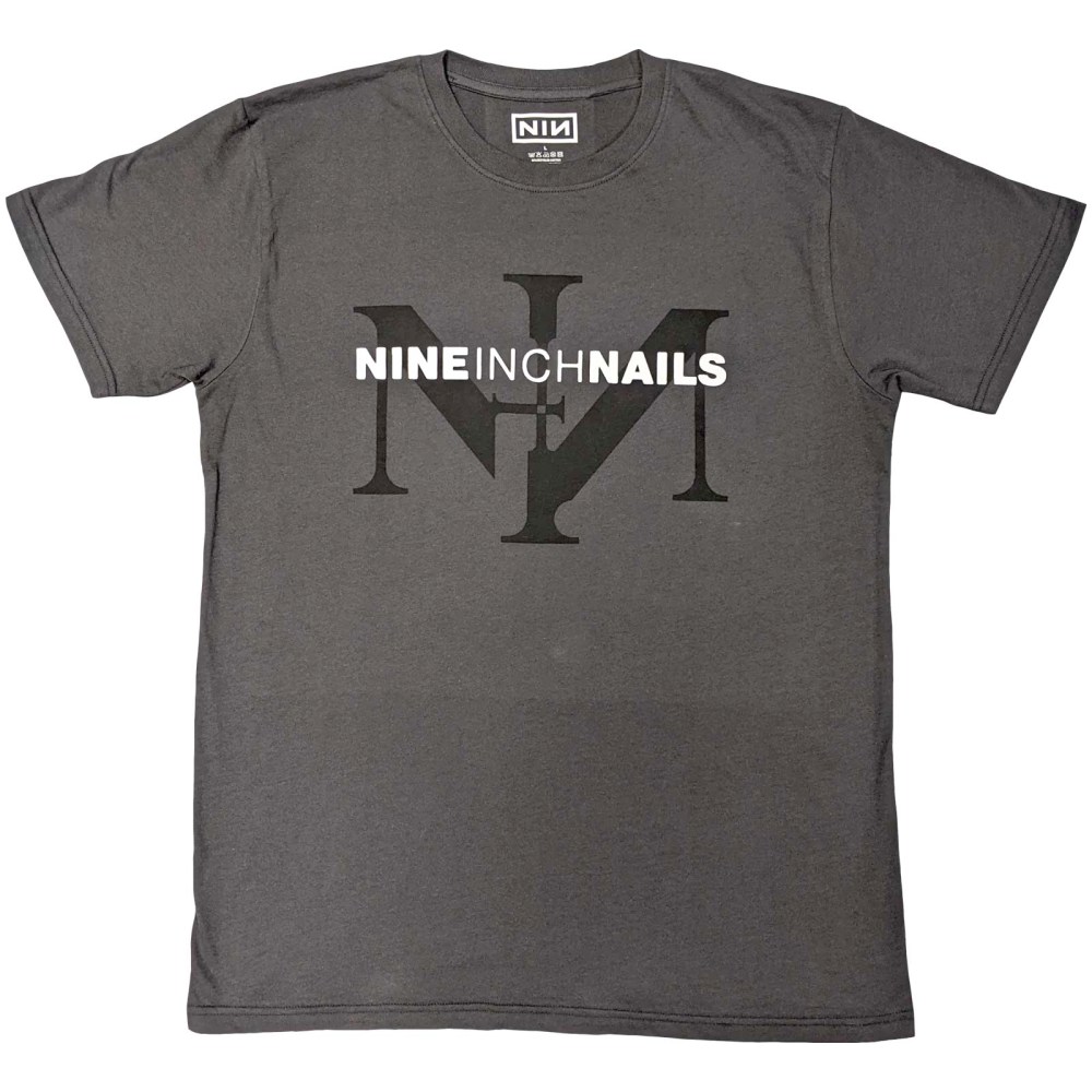 Nine Inch Nails - Icon & Logo Heren Tshirt - Grijs